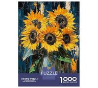 1000 Piece Jigsaw Puzzles for Adults Expressionist Sunflowers - Bold Contemporary Art Reinterpretation Adult Jigsaw Puzzle Toy Wall Decor Wall Decoration Unique Gifts for Birthday And Christmas 70x50c