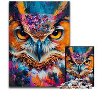 1000 Piece Jigsaw Puzzles for Adults Expressive OwlJigsaw Puzzles DIY Decoration Brain Challenge for Adult Family 1000 PCS(75x50cm)