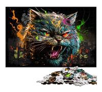1000 Piece Jigsaw Puzzles for Adults Fantasy Cat Wooden Puzzles High-Difficulty Brain Teaser for Teenagers 50x75CM/19.68x29.52inch