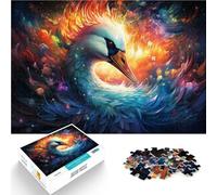 1000 Piece Jigsaw Puzzles for Adults fantasy colored swan Fun Games 26x38cm gifts for friends and family for teenager Age 14 Years Up