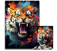 1000 Piece Jigsaw Puzzles for Adults Fantasy Colorful Tiger Challenging Puzzles Ideal for Family Fun, Relaxation 1000 PCS(38x26cm)