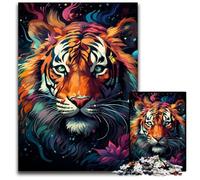 1000 Piece Jigsaw Puzzles for Adults Fantasy Colorful Tiger Difficult Puzzles for Adults Perfect for Halloween, Christmas, Birthday Gift 1000 PCS(75x50cm)