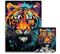 1000 Piece Jigsaw Puzzles for Adults Fantasy Colorful Tiger Difficult Puzzles for Adults Perfect for Halloween, Christmas, Birthday Gift 1000 PCS(38x26cm)