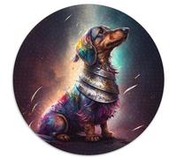 1000 Piece Jigsaw Puzzles for Adults Fantasy Dachshund Round Puzzles for 1000 Piece Brain Teaser Game, Interactive Family Game, Suitable for Ages 14+ 67.5x67.5cm