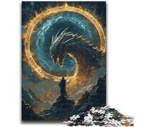 1000 Piece Jigsaw Puzzles for Adults Fantasy Dragon Wizard Puzzles for Adults,Fun Present & Activity for Home,Toy for Rainy Days (38x26cm)