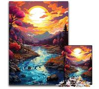1000 Piece Jigsaw Puzzles for Adults Fantasy Landscape Under Sunset Difficult Puzzles for Adults Perfect for Halloween, Christmas, Birthday Gift 1000 PCS(38x26cm)