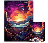 1000 Piece Jigsaw Puzzles for Adults Fantasy Landscape Under Sunset Jigsaw Puzzles Educational Brain Teaser Artistic Home & Office Decor + Age 1000 PCS(75x50cm)