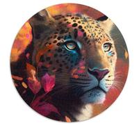 1000 Piece Jigsaw Puzzles for Adults Fantasy Leopard Round Puzzles 1000 Pieces for Adults Gift for Men And Women, Daily & Special Occasion 67.5x67.5cm