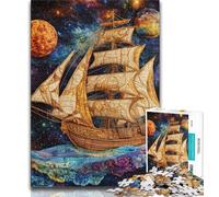 1000 Piece Jigsaw Puzzles for Adults Fantasy Pirate Ship Teenager Jigsaw,Learning Educational Toys Family Games Unique Birthday And Gifts (size 38x26cm)