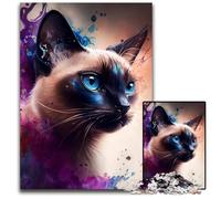 1000 Piece Jigsaw Puzzles for Adults Fantasy Siamese Cat Jigsaw Puzzles Perfect for Family Gatherings, Birthdays, Holidays 50x75CM/19.68x29.52inch