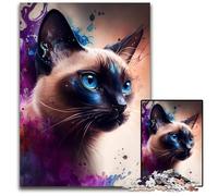1000 Piece Jigsaw Puzzles for Adults Fantasy Siamese Cat Jigsaw Puzzles Perfect for Family Gatherings, Birthdays, Holidays 26X38CM/10.23x14.96inch