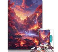 1000 Piece Jigsaw Puzzles for Adults Fantasy Waterfall Landscape Teenager Jigsaw,Family Entertainment Toys with Matching Poster And Trivia Sheet (size 75x50cm)