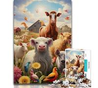 1000 Piece Jigsaw Puzzles for Adults Farm Animal Teenager Jigsaw,Family Entertainment Toys with Matching Poster And Trivia Sheet (size 38x26cm)