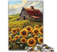 1000 Piece Jigsaw Puzzles for Adults Farm Sunflowers Learning Educational Toys Family Games Enhance Love between Couples 50x75cm
