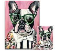 1000 Piece Jigsaw Puzzles for Adults Fashion French Bulldog Cardboard Jigsaw Puzzles Educational Games, with Matching Poster And Trivia Sheet for Age 14 Years Up 26X38CM