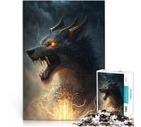 1000 Piece Jigsaw Puzzles for Adults Fenrir Unchained Wolf Made of wood for and from 14 years and over Assembling the model Gift Toys 。size:50x75cm/19.68x29.52inch
