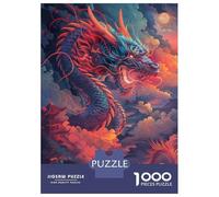 1000 Piece Jigsaw Puzzles for Adults Ferocious Japanese Dragon Jigsaws for Adults Brain Teaser Game Stress Reliever for Is Ideal As A Gift 52x38cm/1000pcs