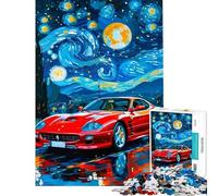 1000 Piece Jigsaw Puzzles for Adults Ferrari M Maranello Under Starry Night Jigsaw Puzzle Hands-on Game But Fun And Humorous for Is Ideal As A Gifts (Size 75x50cm)