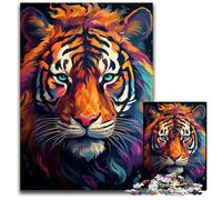 1000 Piece Jigsaw Puzzles for Adults Fierce Painting Exotic Tiger Difficult Puzzles for Adults Perfect for Halloween, Christmas, Birthday Gift 1000 PCS(38x26cm)