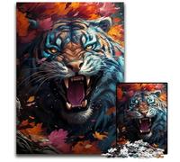 1000 Piece Jigsaw Puzzles for Adults Fierce Painting Fire Tiger Difficult Puzzles for Adults Perfect for Halloween, Christmas, Birthday Gift 1000 PCS(38x26cm)