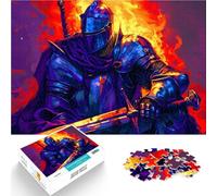 1000 Piece Jigsaw Puzzles for Adults Fire Ring Paladin Knight Made of wood for and from 14 years and over Home Decoration game Toys Christmas game Presents for Women。size：50x75cm/19.68x29.52inch