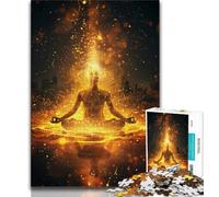 1000 Piece Jigsaw Puzzles for Adults Flame Buddha, Family Game Stress Reliever Difficult Challenge,Enhance Love between Couples for Ages 14+ 38x26cm