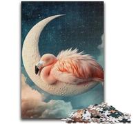 1000 Piece Jigsaw Puzzles for Adults Flamingo on The Moon Educational Family Game Wall Decoration Unique Birthday And Xmas Gifts 50x75cm