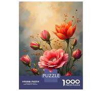 1000 Piece Jigsaw Puzzles for Adults Floral Background with An Abstract Arrangement of Vivid, Impressionism Teenager Puzzles Family Game Improve Memory Difficult And Challenge 38x26cm/1000pcs