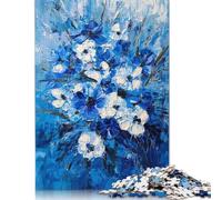 1000 Piece Jigsaw Puzzles for Adults - Floral Cornflower Painting Puzzle - Jigsaws 1000 Pieces for Adults - Made Wood 1000pcs (75x50cm)