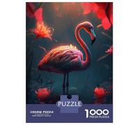 1000 Piece Jigsaw Puzzles for Adults Floral Fantasy Flamingo Puzzles for Adults Relaxing Games A Work of Art Difficult And Challenge 52x38cm/1000pcs