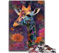1000 Piece Jigsaw Puzzles for Adults Flower Giraffe 1000 Pieces for Teenagers,Educational Games Home Decoration Birthday Present, Gifts, Wall Art (50x75cm)