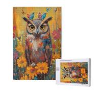 1000 Piece Jigsaw Puzzles for Adults Flower Jigsaw Comes with Packaging Box and Reference Pictures, Fun and Joyful Family Entertainment Games, Challenging Adult Puzzles Gifts Home Decor Owl M-1861