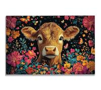 1000 Piece Jigsaw Puzzles for Adults, Flower Jigsaw Puzzles for Adults, Wooden Puzzle with Gift Box, highland Cow Jigsaws for Family Educational Games, Unique Gifts for Women/Men, Home Decor, -1873