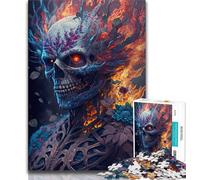 1000 Piece Jigsaw Puzzles for Adults Flower Skeleton on Fire Teenager Jigsaw,Family Entertainment Toys with Matching Poster And Trivia Sheet (size 75x50cm)