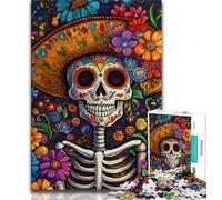 1000 Piece Jigsaw Puzzles for Adults Flower Skull 1000 Piece Jigsaw,Fun Activity for Home, Rainy Days Toys, Birthday Gifts 75x50cm