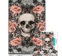 1000 Piece Jigsaw Puzzles for Adults Flower Skull,Learning Educational Toys Family Games Enhance Love between Couples 38x26cm
