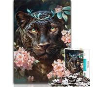 1000 Piece Jigsaw Puzzles for Adults Flowers Black Panther Puzzles for Teenagers,for Educational Game Challenge Toy Birthday Present, Gifts, Wall Art (size 75x50cm)