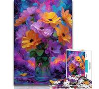 1000 Piece Jigsaw Puzzles for Adults Flowers in A Vase Painting,Help The Brain Exercise Addictive Toys to Cultivate Patience Artists Collection,Fine Art 38x26cm
