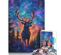 1000 Piece Jigsaw Puzzles for Adults Forest Deer Puzzles for Adults,Family Game Stress Reliever Difficult Challenge Suitable for Couples (size 75x50cm)