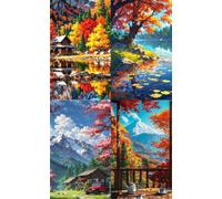 1000 Piece Jigsaw Puzzles for Adults, Four Seasons Landscape 29.5x19.7 inch, Challenging Brain Teaser Puzzle, Premium Cardboard Hobby Gift for Adults & Seniors