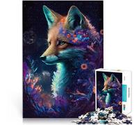 1000 Piece Jigsaw Puzzles for Adults Fox and Flowers Cartoon Jigsaw Puzzle 26x38cm Enhance love between couples for 14 year olds