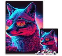 1000 Piece Jigsaw Puzzles for Adults Fox Neon cardboard Puzzles High-Difficulty Brain Teaser for Teenagers 26X38CM/10.23x14.96inch