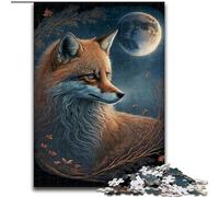 1000 Piece Jigsaw Puzzles for Adults Fox on The Moon Jigsaw Ideal for Lover, Perfect Christmas, New Year, Valentine's Gift (size : 26x38cm)