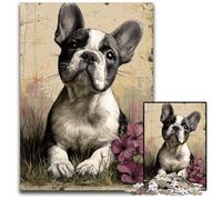 1000 Piece Jigsaw Puzzles for Adults French Bulldog Cardboard Jigsaw Puzzles Intricate Design for Teenagers, DIY Decor, And Brain-Boosting Fun 26X38CM