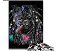 1000 Piece Jigsaw Puzzles for Adults French Bulldog Dreadlocks Puzzle Made of cardboard,Ideal Holiday Or Birthday Gift, Party Game Toy 1000pcs(26x38cm)