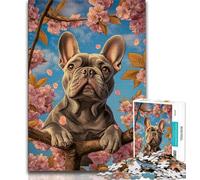 1000 Piece Jigsaw Puzzles for Adults French Bulldog,Learning Educational Toys Family Games Enhance Love between Couples 38x26cm