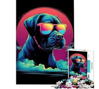 1000 Piece Jigsaw Puzzles for Adults French Bulldog Miami Vice Educational Game Learning Educational Toys Gifts For Birthdays Perfect Decoration (Size 38x52cm)