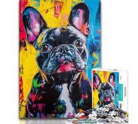 1000 Piece Jigsaw Puzzles for Adults French Bulldog Oil Painting 1000 Pieces for Teenagers,family Fun Games Is Ideal As A Gift for The Whole Family (size 75x50cm)