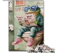 1000 Piece Jigsaw Puzzles for Adults Frog Go Toilet Puzzles for Adults size50x75cm Fun at Home Activities, Birthday Present, Travel Gifts