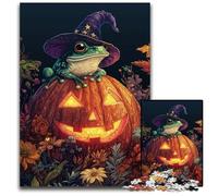 1000 Piece Jigsaw Puzzles for Adults Frog on PumpkinImpossible Jigsaw Puzzles for Adults Interactive Family Game DIY Home Decor Brain Challenge Gift 1000 PCS(75x50cm)